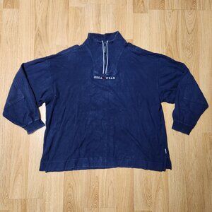 Rocawear 1/4 zip long sleeve pullover men sz 3XL navy Y2K